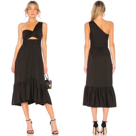 A.L.C. One-shoulder Cutout Athens Dress in Black - Picture 2 of 13